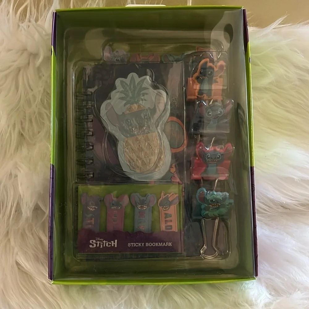 🆕 Disney Lilo and Stitch Stationary Bundle Stitch Notebook Sticky Notes Clips